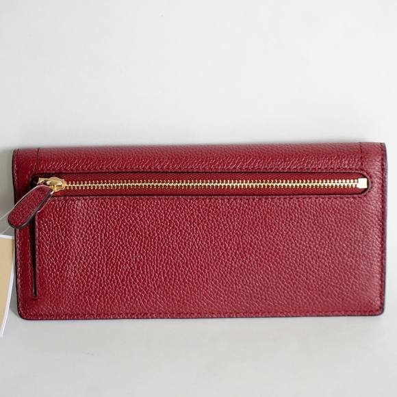 Michael Kors Hayes Flat Leather Wallet Mulberry - Picture 2 of 8